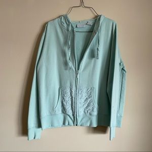 Bill Blass | Sky blue zip up hoodie size large